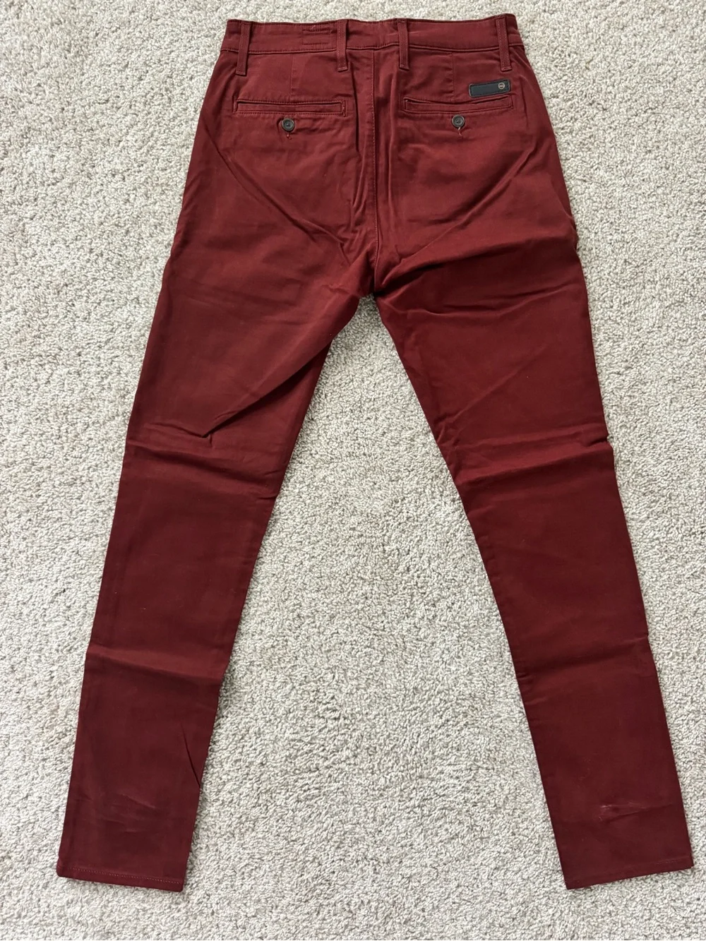 AG Adriano Goldschmied Men's Skinny Chinos in Burgundy